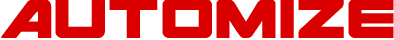 Red Automize text logo on transparent background.