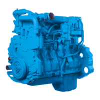 Blue industrial engine isolated on white background, showcasing mechanical components and intricate design.