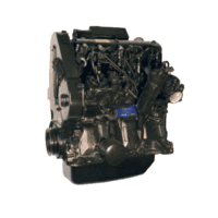 Diesel engine on white background, showcasing mechanical components and industrial design.